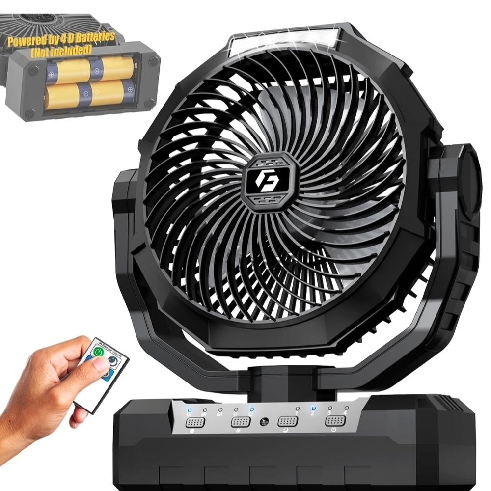 Black Portable Fan with Remote Control